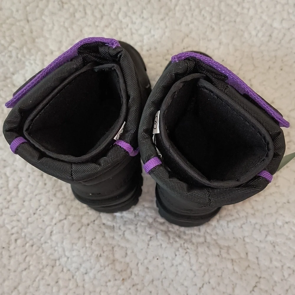 NWT Child's Purple/Black Itasca Snow Cat Winter Boots Size 6T